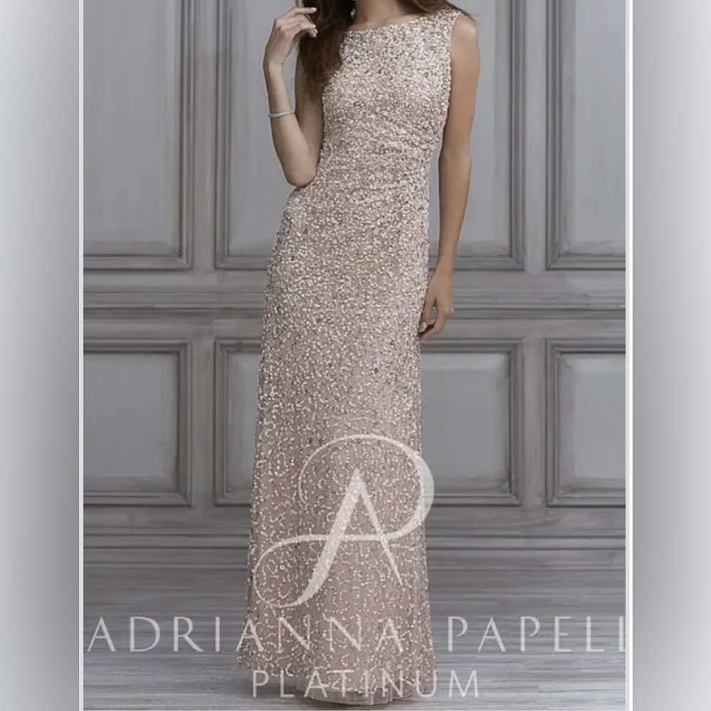 Adrianna Papell extra long lace fitted dress (8)